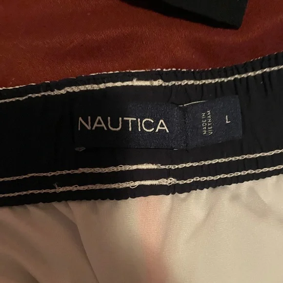 Nautica Swim trunks salmon blue and white size large - Picture 2 of 2